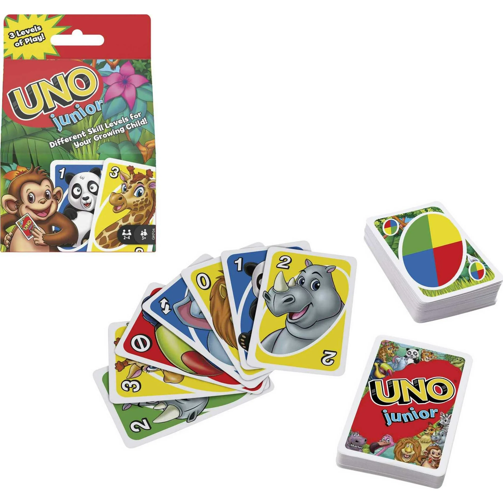 UNO Junior Card Game for Kids with Simple Rules & Animal Matching